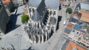 Drone photograph of Leuven in Belgium.
