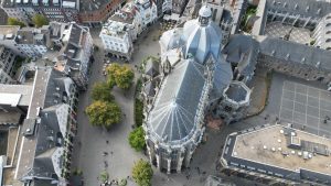 Drone photograph of Aachen in Germany.