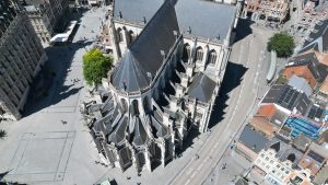 Drone photograph of Leuven in Belgium.