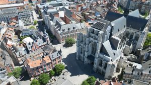 Drone photograph of Leuven in Belgium.