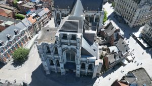 Drone photograph of Leuven in Belgium.