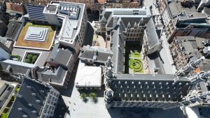 Drone photograph of Leuven in Belgium.