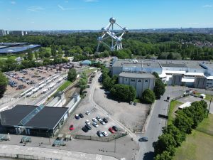 Drone photograph of Heysel / Atomium area in Belgium.