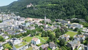Drone photograph of Vaduz / Liechtenstein in Liechtenstein.