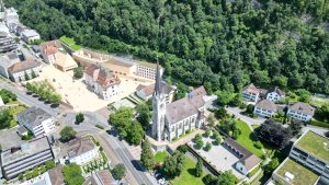Drone photograph of Vaduz / Liechtenstein in Liechtenstein.