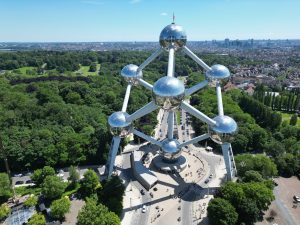 Drone photograph of Heysel / Atomium area in Belgium.