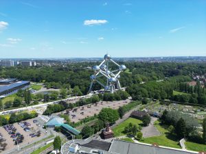 Drone photograph of Heysel / Atomium area in Belgium.