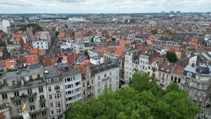 Drone photograph of Brussels and eastern municipalities in Belgium.