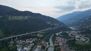 Drone photograph of Chiusa / Sabiona Abbey in Italy.