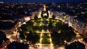 Drone photograph of Brussels and eastern municipalities in Belgium.