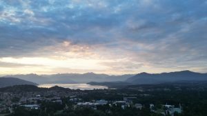 Drone photograph of Lake Maggiore / Sesto Calende in Italy.