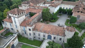 Drone photograph of Somma Lombardo / Ticino Valley in Italy.