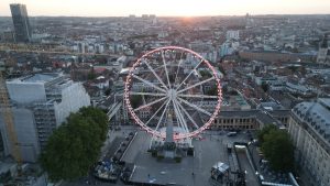 Drone photograph of Brussels and eastern municipalities in Belgium.