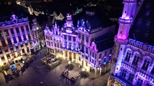 Drone photograph of Brussels and eastern municipalities in Belgium.