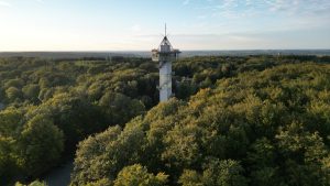 Drone photograph of Vaals / Three-Country Border in Netherlands.