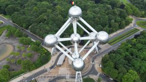 Drone photograph of Heysel / Atomium area in Belgium.