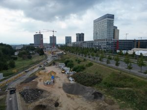 Drone photograph of Luxembourg City in Luxembourg.