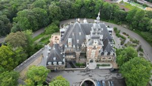 Drone photograph of Namur and Meuse Valley in Belgium.