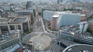 Drone photograph of Brussels and eastern municipalities in Belgium.